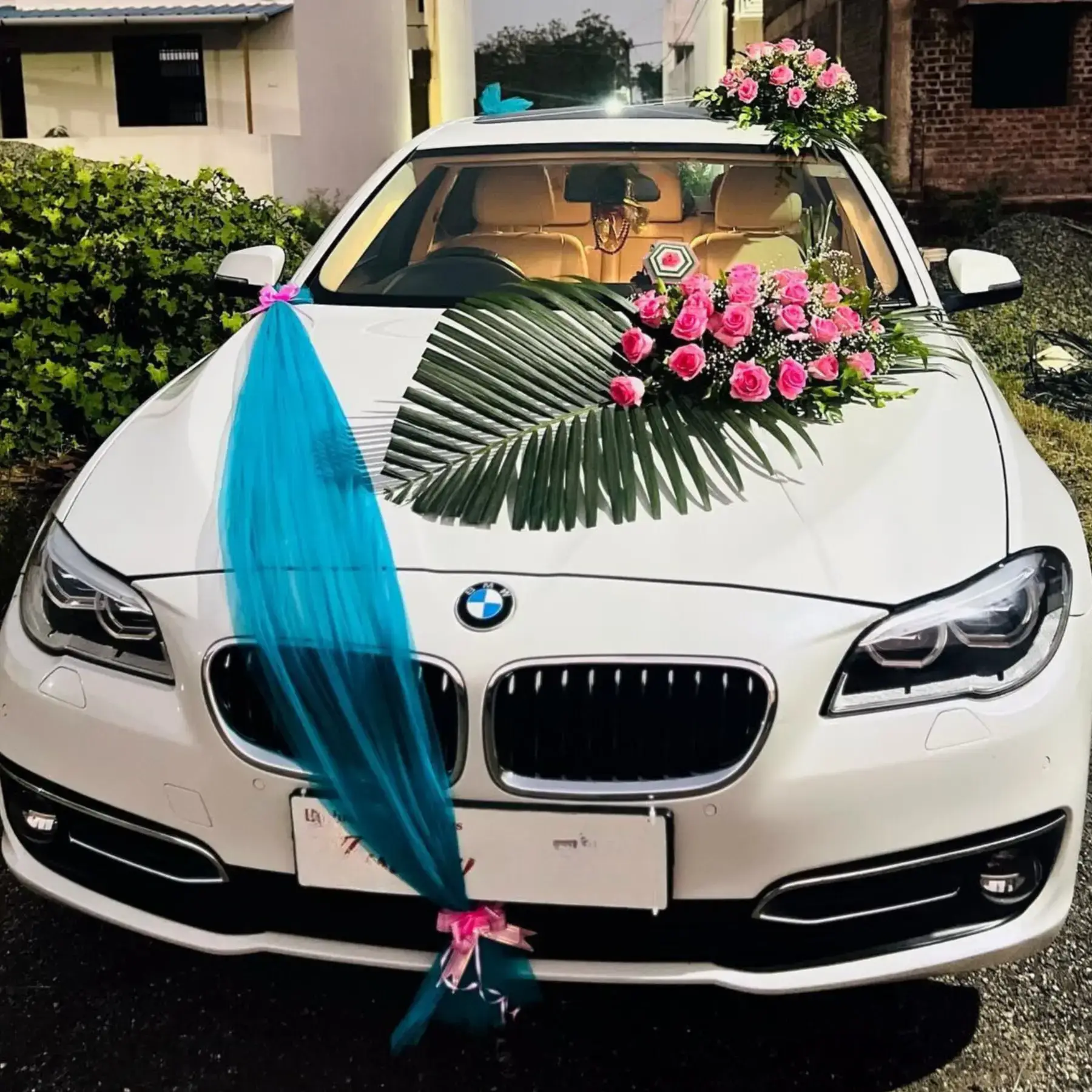 Elegant BMW Wedding Car Decoration